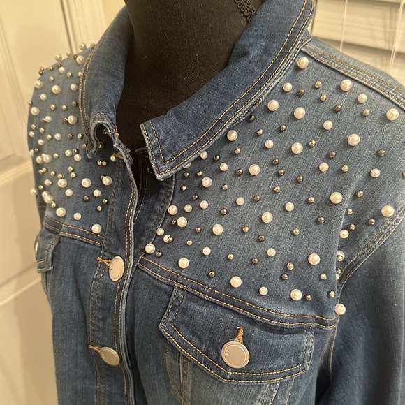 Pearl & Silver Embellishments Denim Jacket - Picture 3 of 7